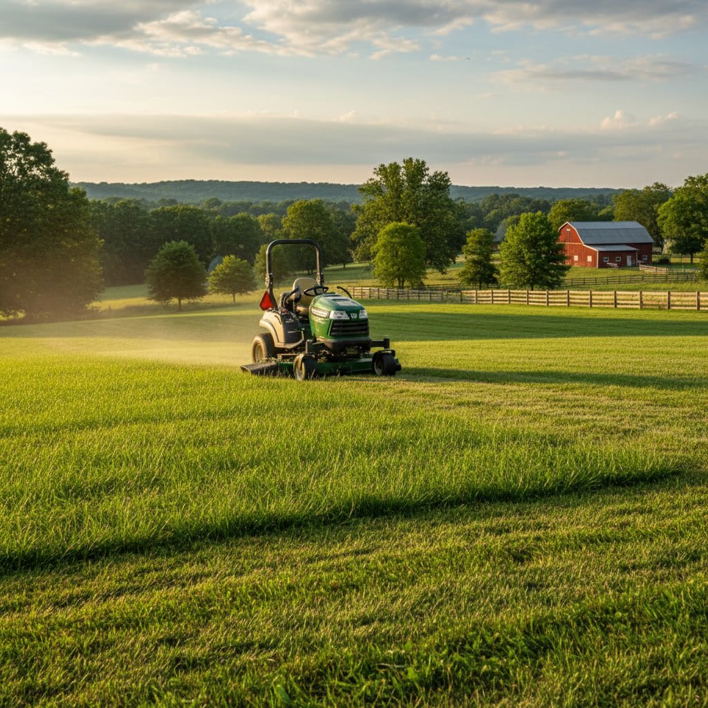 Professional mowing outdoor landscape maintenance in Missouri yard