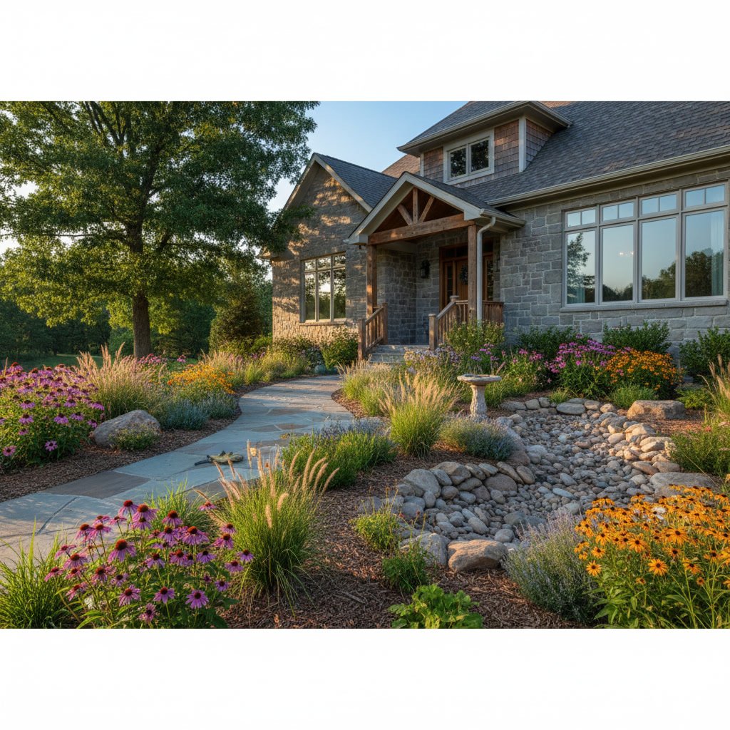 Native Missouri plants in professionally maintained Parkville landscape