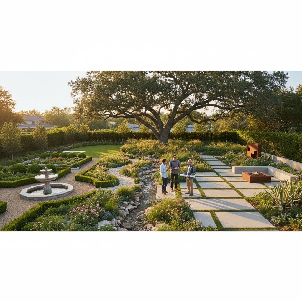 beautiful residential landscape design showcasing different landscaping styles